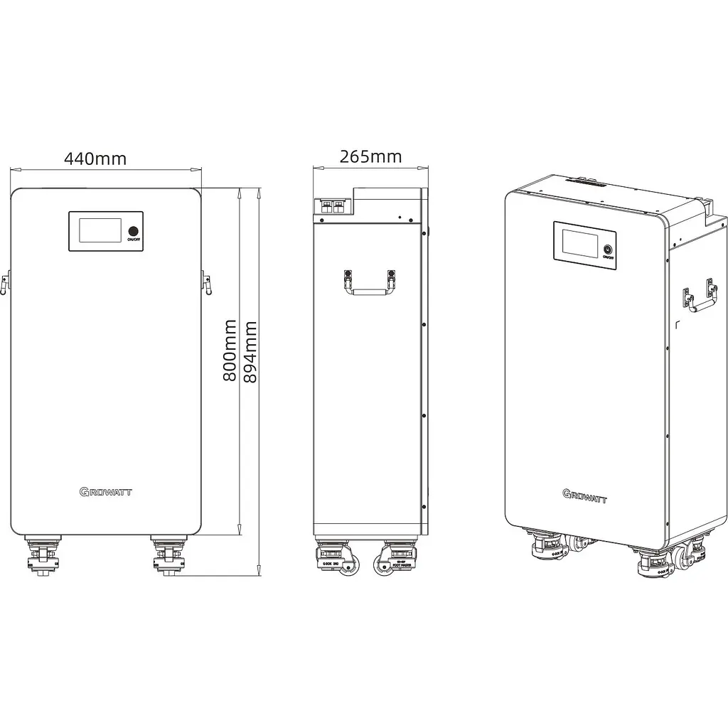 Акумулятор Growatt LiFePO4 48V (51.2V/312Ah/15974Wh) (HOPE 16.0LM-A1) [157340] - фото 3