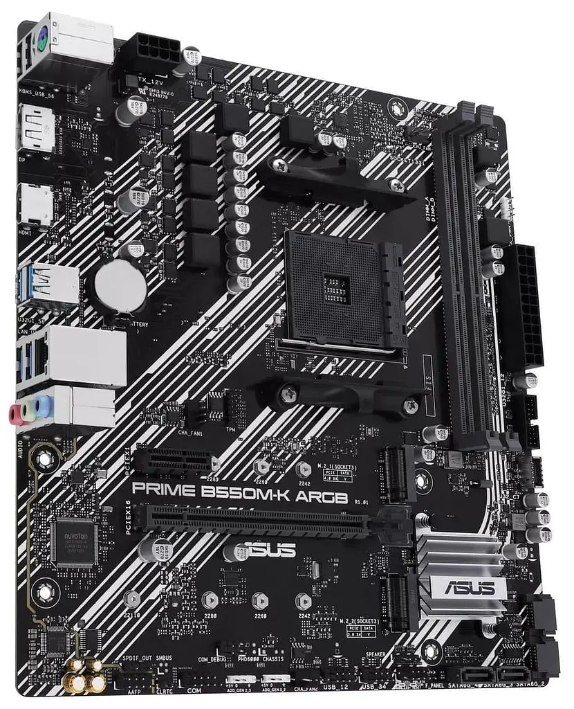 Материнська плата ASUS PRIME B550M-K ARGB (PRIME B550M-K ARGB) (Socket AM4, AMD B550, Micro-ATX) - фото 2
