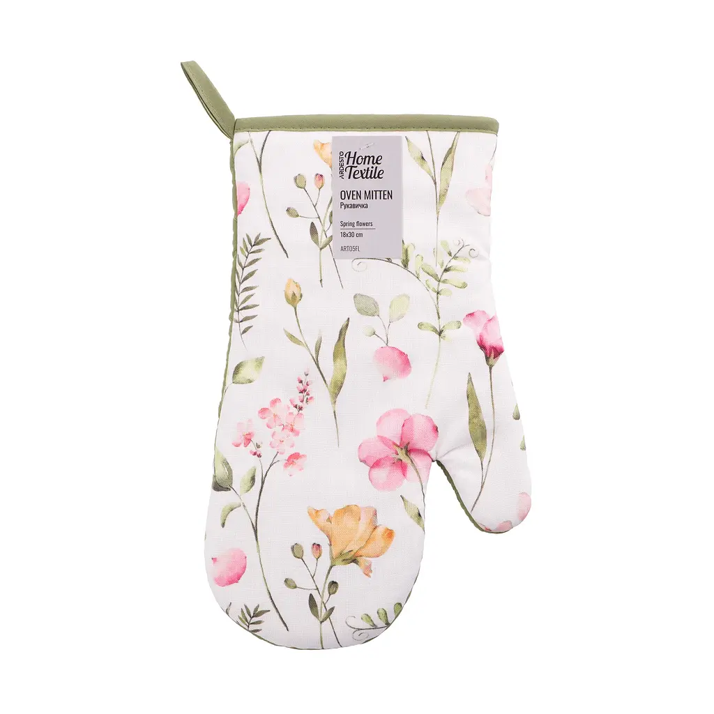 Рукавичка Ardesto Spring flowers 18х30см, 100% поліестер, білий (ART05FL)