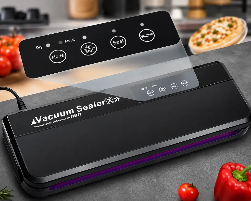 Вакууматор для їжі Vacuum Sealer X GY-F973 / Вакуумний пакувальник 110 W 60 кПа + пакети - фото 3
