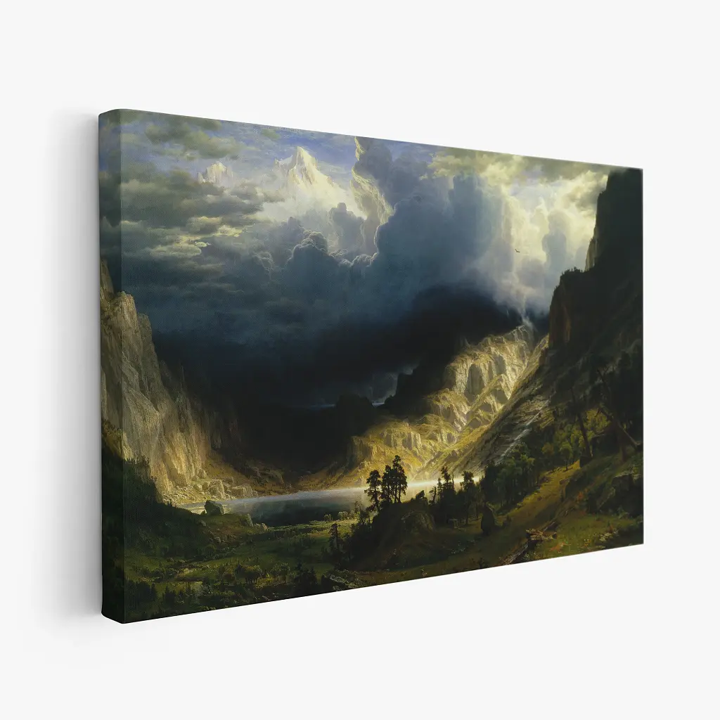 Інтер'єрна картина Шторм у Скелястих горах, Альберт Бірштадт, Albert Bierstadt, репродукція картини, 60×90 см (id7006) - фото 2