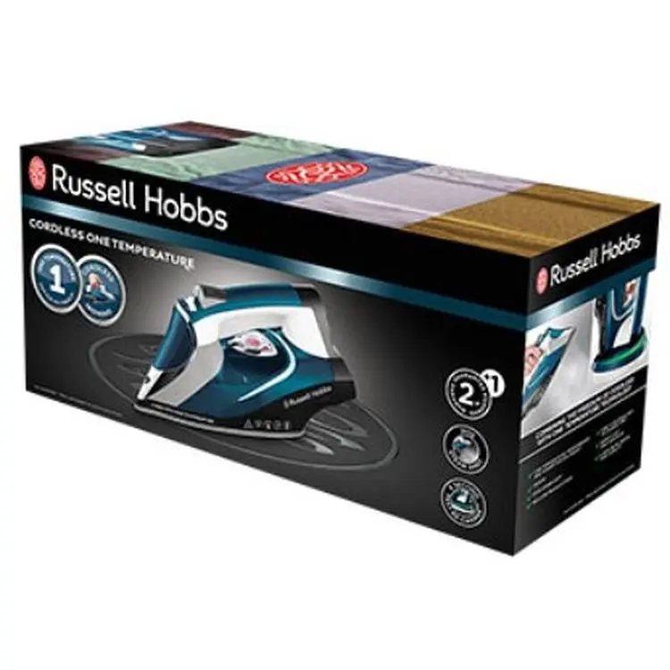 Утюг Russell Hobbs Cordless One Temperature беспроводная 2600 Вт бело-синяя (26020-56) - фото 3