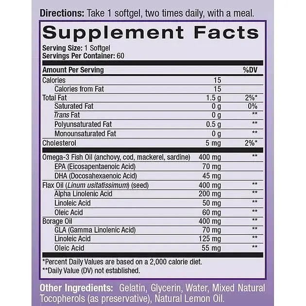 Комплекс жирних кислот Natrol Omega 3-6-9 зі смаком лимона 1200 мг 60 капсул - фото 5