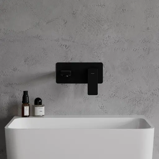 Смеситель для умывальника скрытого монтажа Omnires Parma black mat (PM7415BL) - фото 3