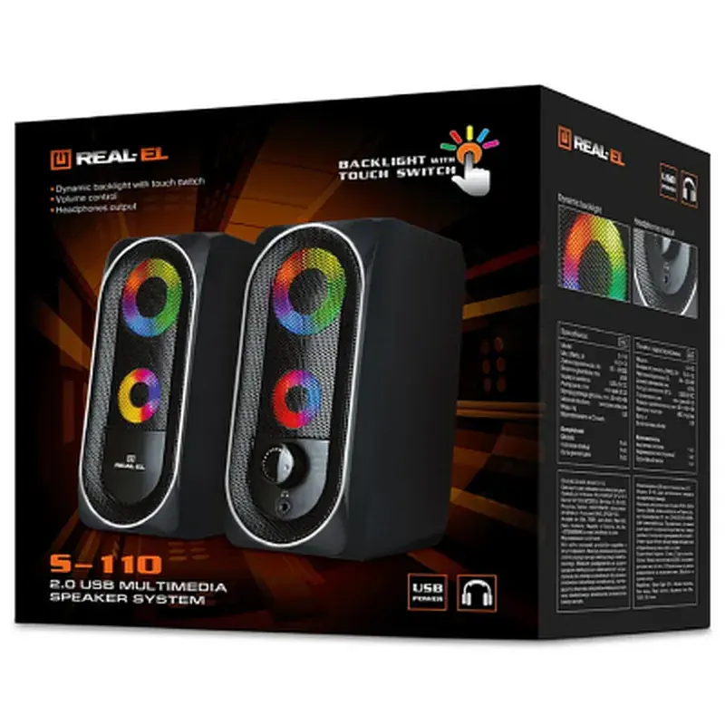 Акустична система REAL-EL S-110 USB Black (EL121100009) - фото 8
