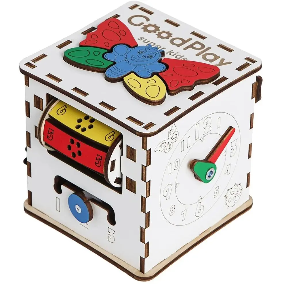 Бизикуб GoodPlay Малыш развивающий 12х12х12 см (K 001) - фото 2