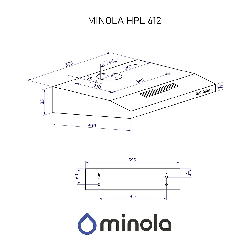 Витяжка плоска Minola HPL 612 WH - фото 11