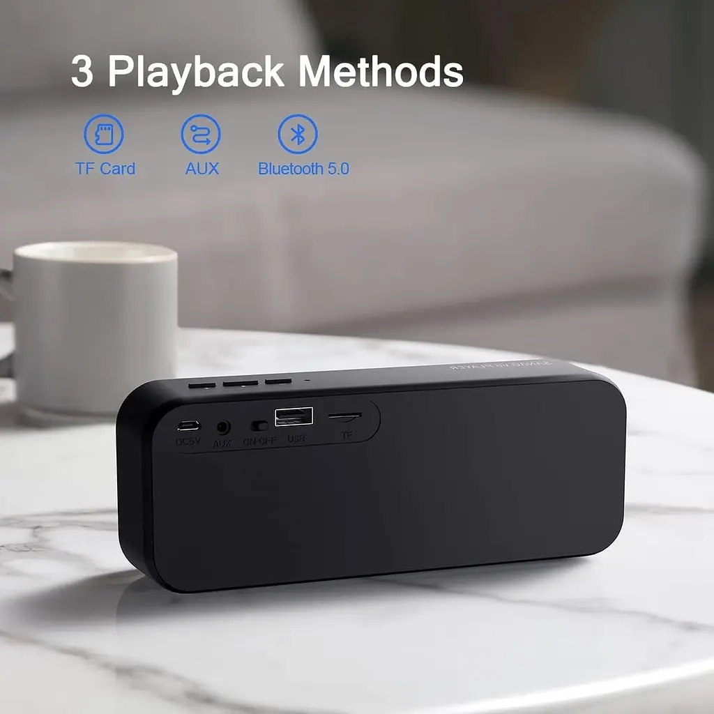 Портативна Bluetooth-колонка Mtool V6 зі стереозвуком і глибокими басами чорний - фото 4