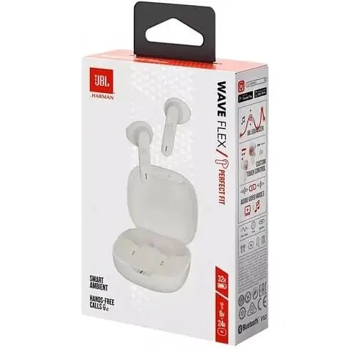 Навушники JBL Wave Flex Bluetooth білі (JBLWFLEXWHT) - фото 6