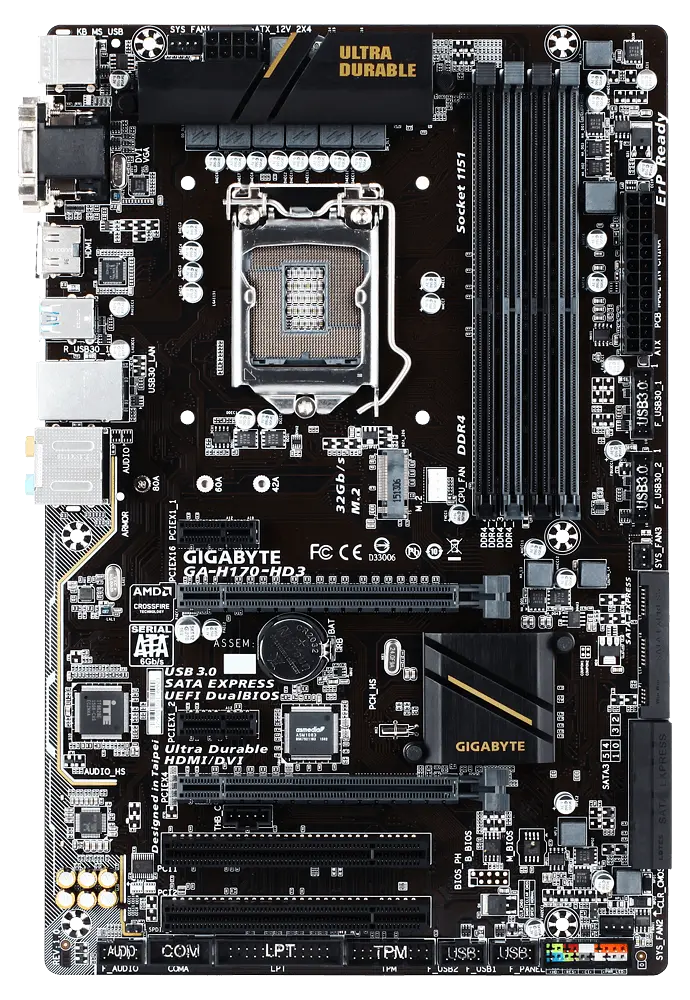 Материнська плата Gigabyte GA-H170-HD3 LGA 1151v1 (GA-H170-HD3) Б/В - фото 3