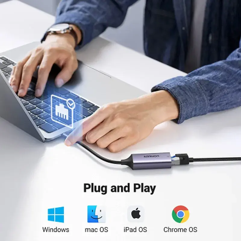 Перехідник USB-C to RJ45 Ethernet 1000Mbps CM199 Ugreen (50737) - фото 4