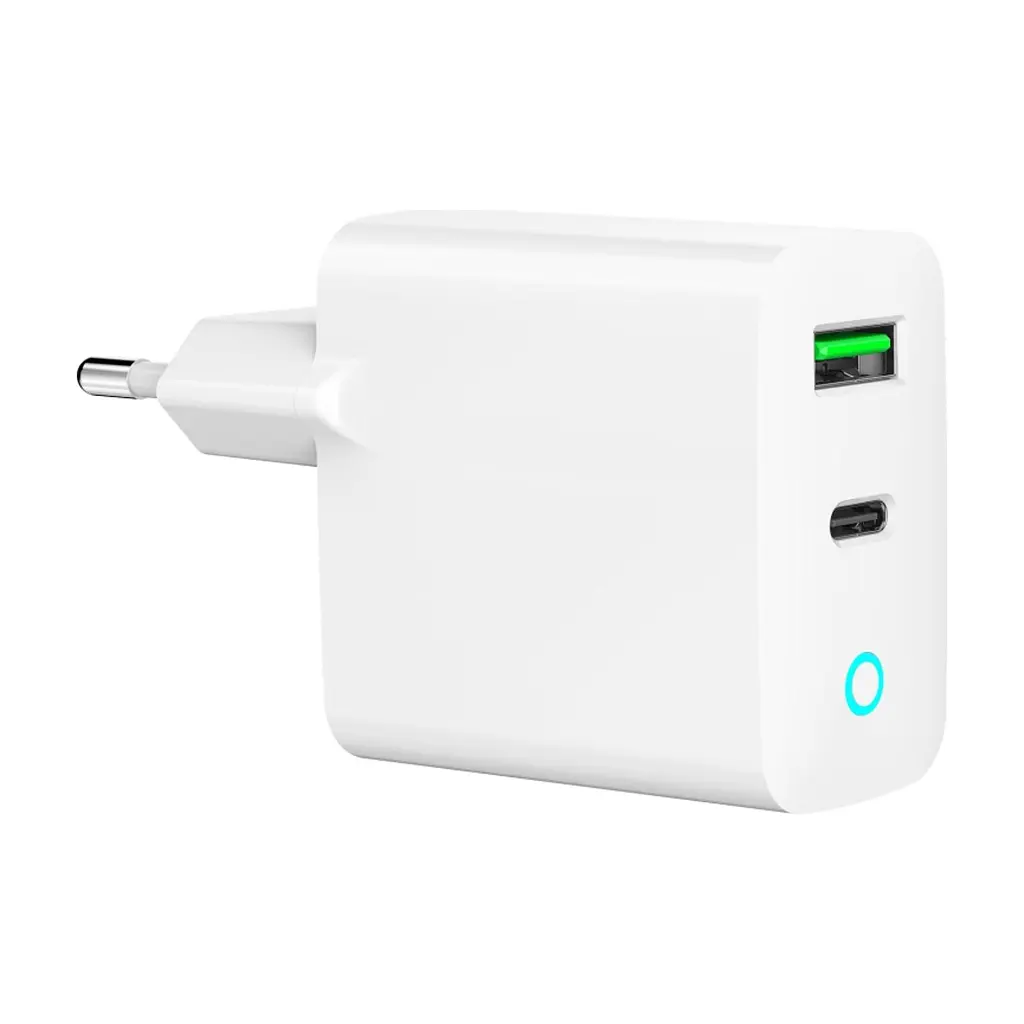 Зарядний пристрій Gembird 1xUSB-A + 1 Type-C (PD20Вт + QC3.0 18Вт) white (TA-UC-PDQC20L-W-01) - фото 5
