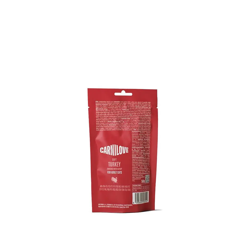 Ласощі м'які для котів Carnilove Soft Snack Turkey with Catnip індичка і котяча м'ята 50 г - фото 2