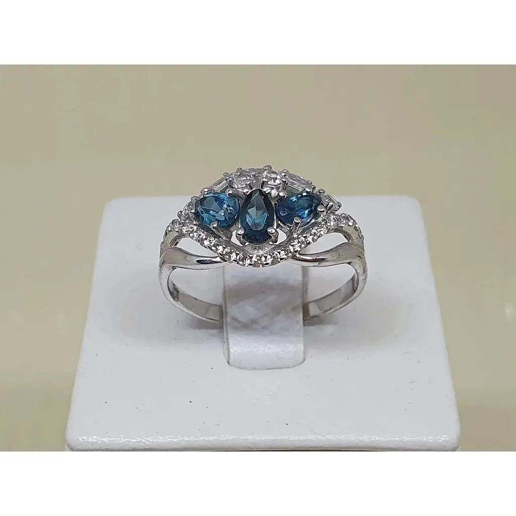 Серебряное кольцо Агни Камалия с топазом и фианитами. 1953/9Р-TLB 18 - фото 4