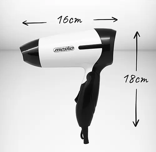 Фен дорожній Mesko MS 2262, 1000 Вт концентратор 2 швидкості підвісна петля компактний 1 шт. білий (33705-IS) - фото 4