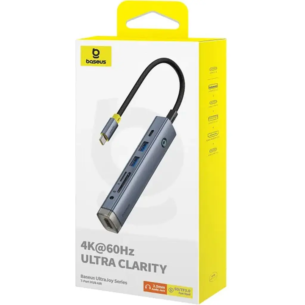 USB-хаб Baseus UltraJoy Series 7-Port HUB AIR Space Grey (B00052803811-02) [167343] - фото 6