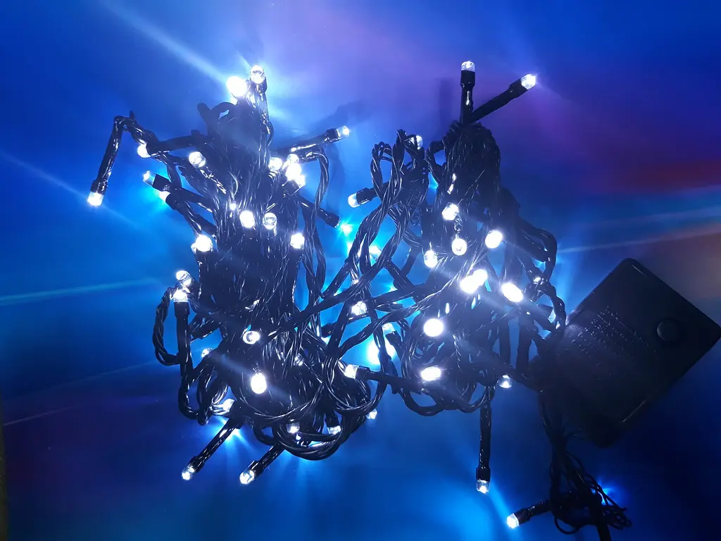 (091542) Гірлянда 100 led white (чорний провід) 80 ламп 7 метрів - фото 2