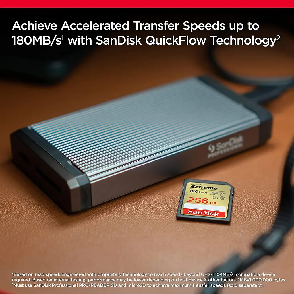 Карта пам'яті Sandisk 256GB SD C10 UHS-I U3 R180/W130MB/s Extreme V30 (SDSDXVV-256G-GNCIN) - фото 4