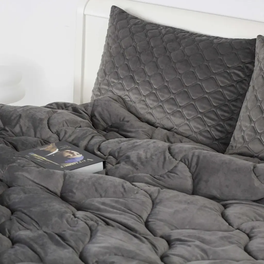 Ковдра двоспальна ТЕП VELOUR 1-04871_34536 180х210 см темно-сіра - фото 5