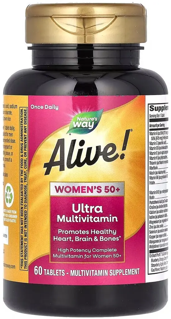Вітаміни та мінерали Nature's Way Alive! Once Daily Women's 50+ Ultra Potency, 60 таблеток - фото 2