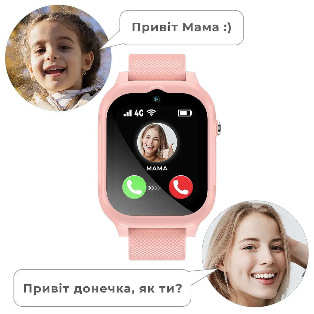 Дитячий смарт-годинник JETIX G99 зі змінним корпусом, GPS, 4G Відеодзвінком і вологозахистом (Pink) - фото 7