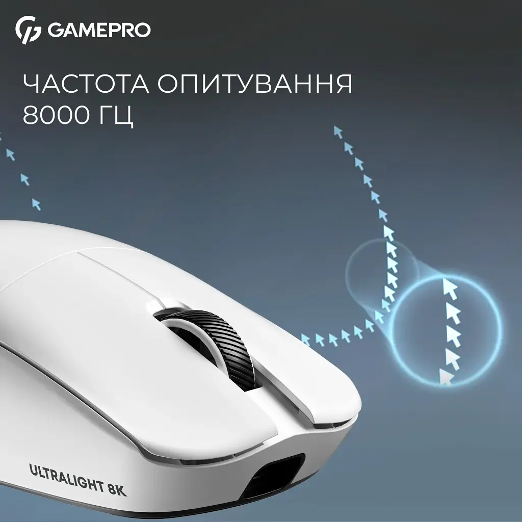 Миша GamePro GM035W Asgard Odin 8K Wireless White [140407] - фото 8