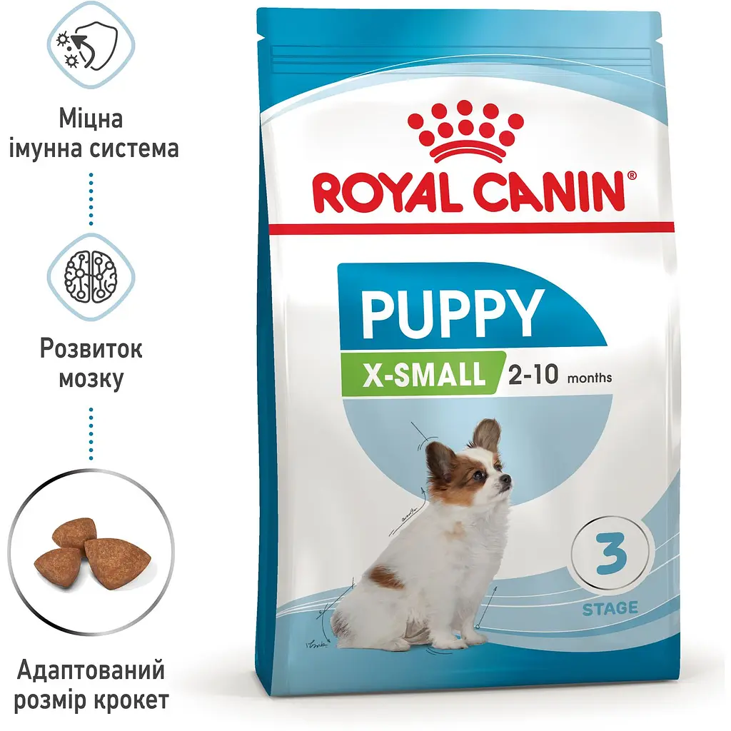 Сухой корм Royal Canin X-Small Puppy для щенков мелких пород с мясом птицы и рисом 1.5 кг - фото 4