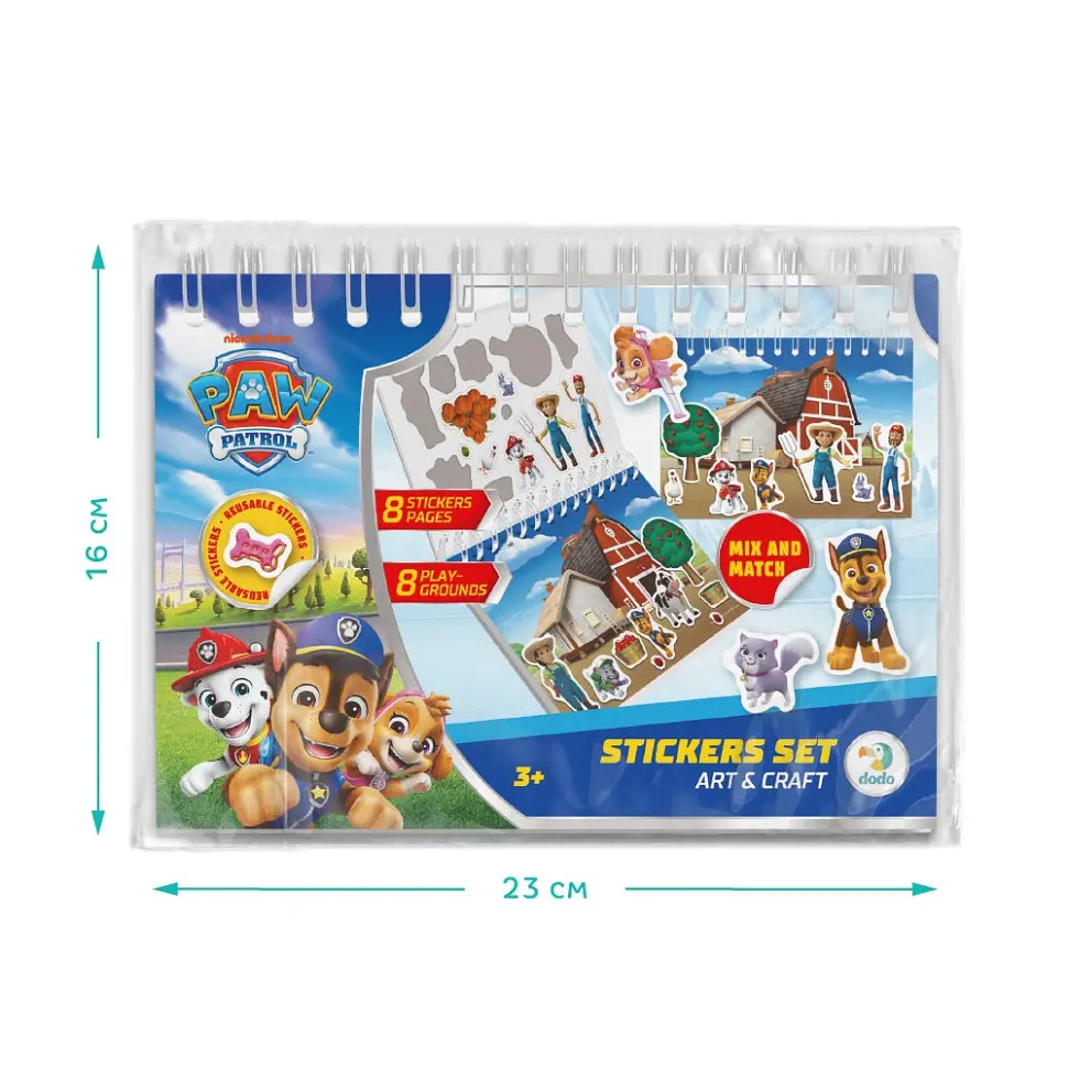 Набір стікерів на пружині "Paw Patrol" DoDo Toys 200750, 8 листів багаторазових стікерів - фото 5