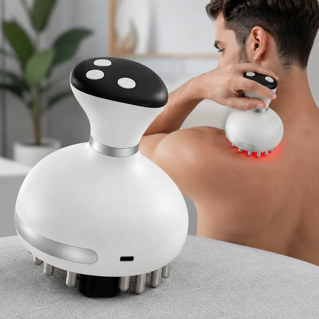 Масажер для шкіри голови Smart Body cupping massager / Вакуумний масажер для шиї та спини, антицелюлітний, USB / Лімфодренажний масажер - фото 2