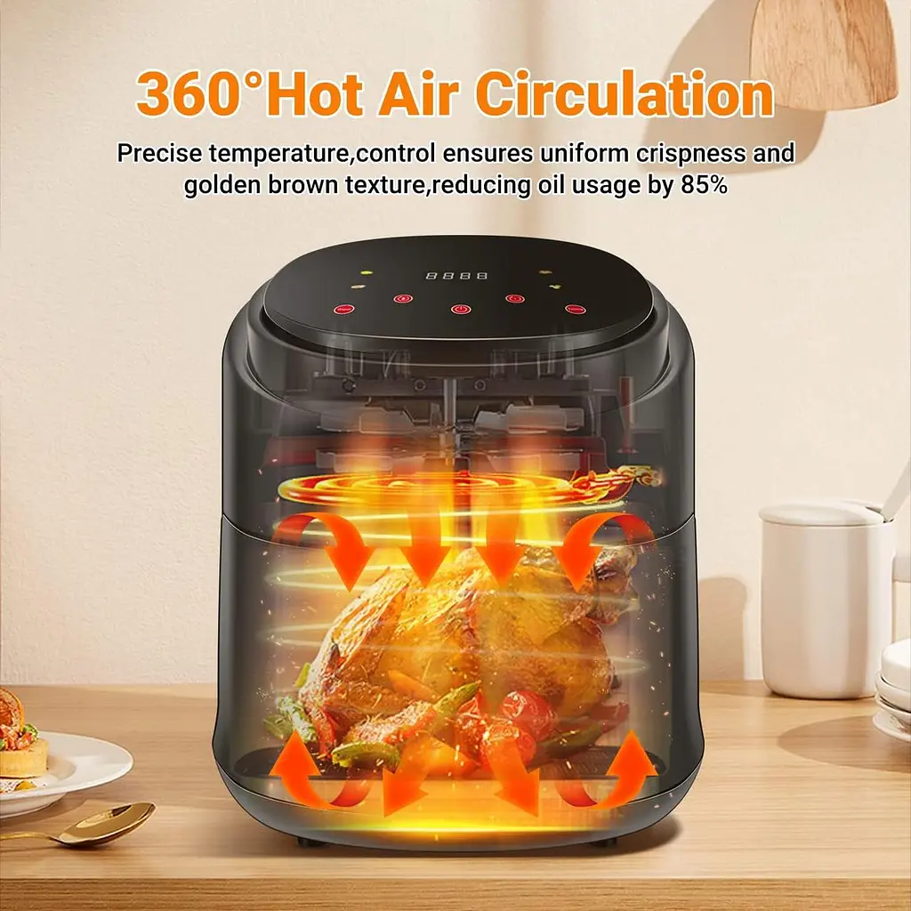 Мультипіч Air Silver Crest 8 л безмасляна XXL Air Fryer потужністю 2400 Вт із технологією Rapid Air - фото 4