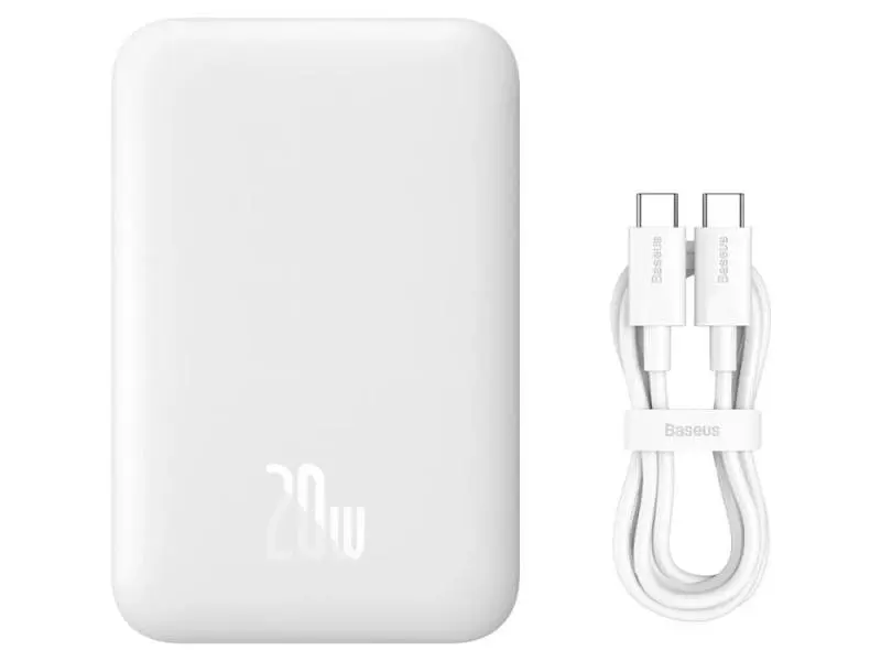 Зовнішній акумулятор (Power Bank) BASEUS Airpow Magnetic 6000mAh White (P10022807213-00) - фото 6