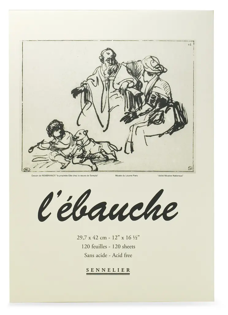 Блокнот склейка для ескізів та начерків Ebauche Sennelier, 130 аркушів, 90 г/м, 24x32 см - фото 3