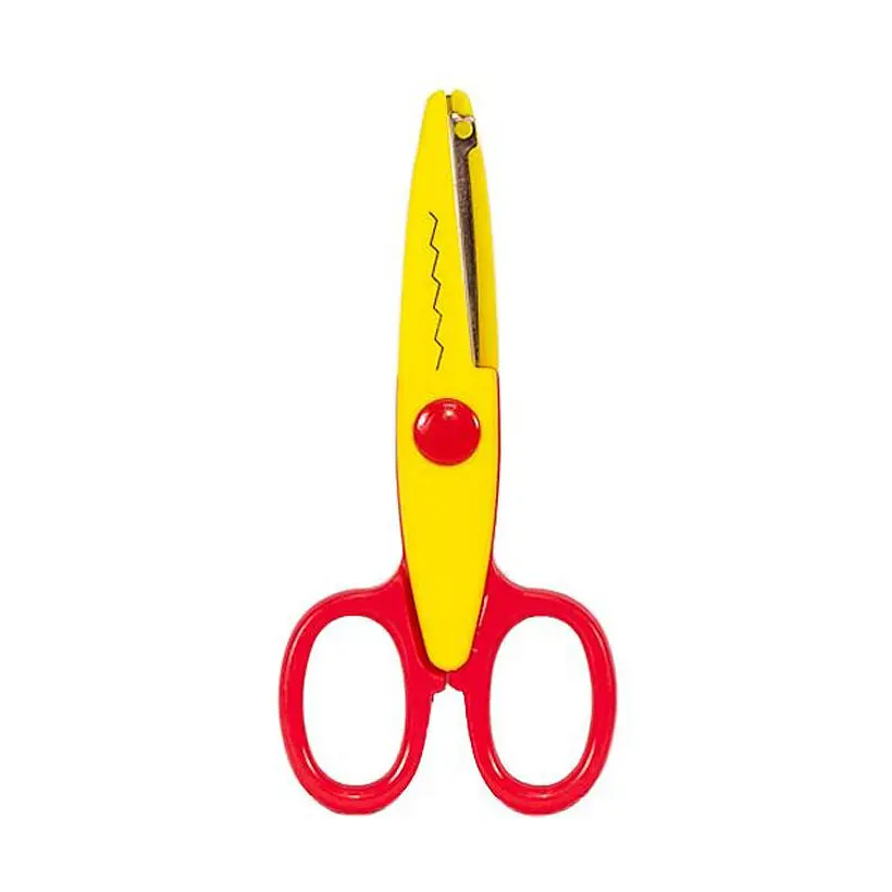 Ножиці дитячі 80685(Red-Yellow) з фігурним лезом