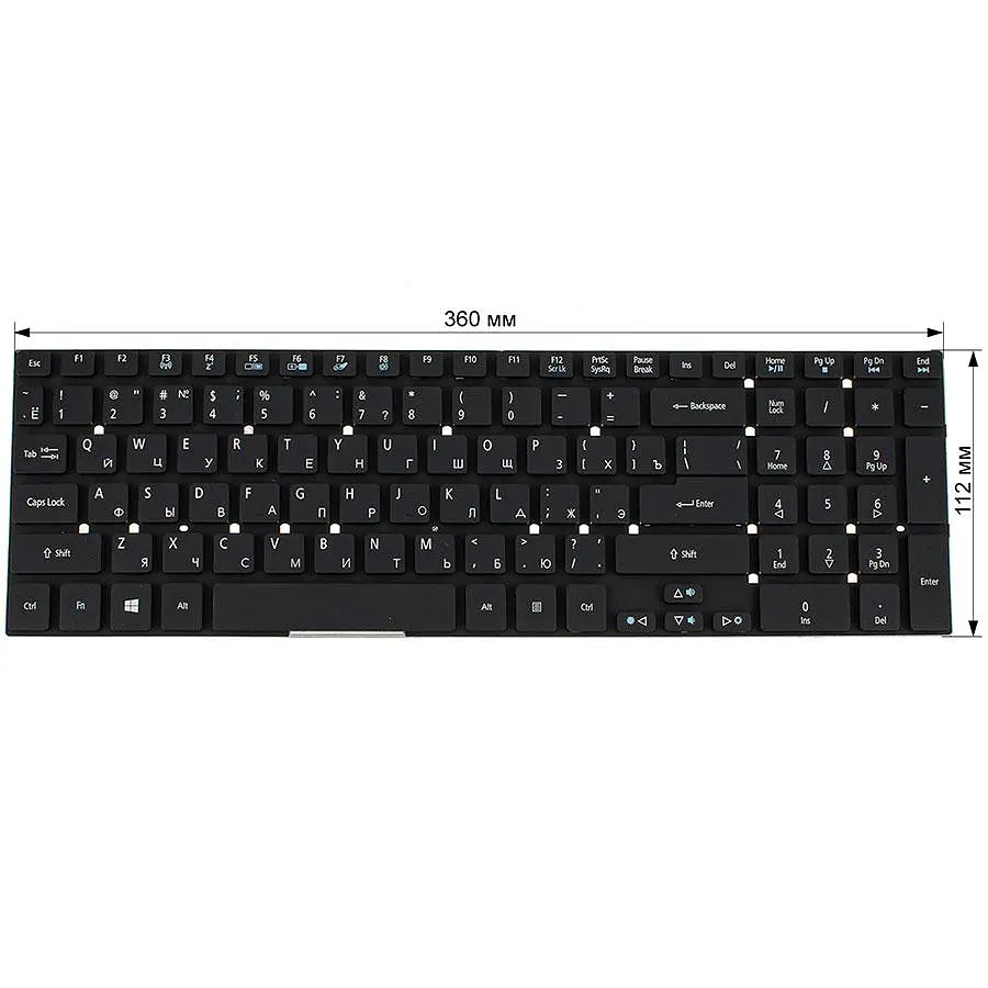 Клавіатура для ноутбука ACER (AS: 5755 5830 E1-522 E1-532 E1-731 V3-551 V3-731) rus чорний без фрейма - фото 2