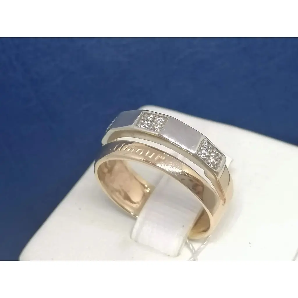 Золоте кільце Імперія золота з фіанітами. КВ469(2)І 17,5 - фото 3