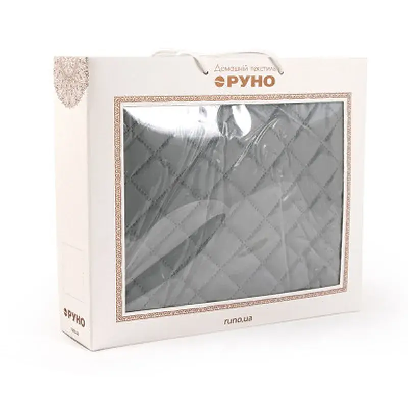 Покривало Руно двостороннє декоративне Velour Dark Grey ромб 150х220 см (360.55_Dark Grey ромб) - фото 10