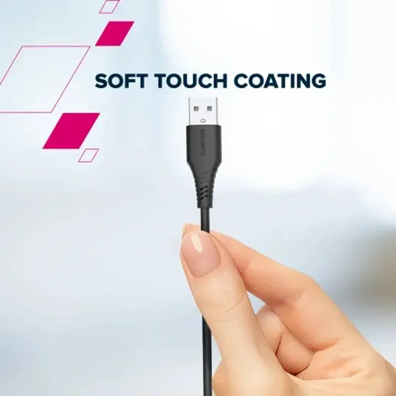 Дата кабель USB 2.0 AM to USB-C 2.0m 18W TPE black Canyon (CNS-AC18SC20B) - фото 3