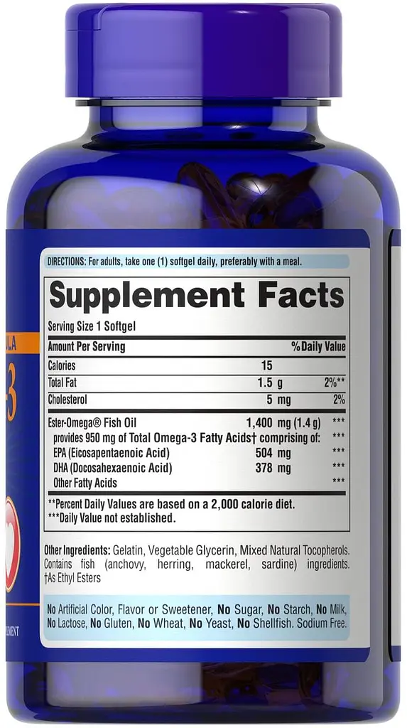 Омега-3 риб'ячий жир Puritan's PrideOmega-3 Fish Oil 1360 мг 90 капс - фото 2