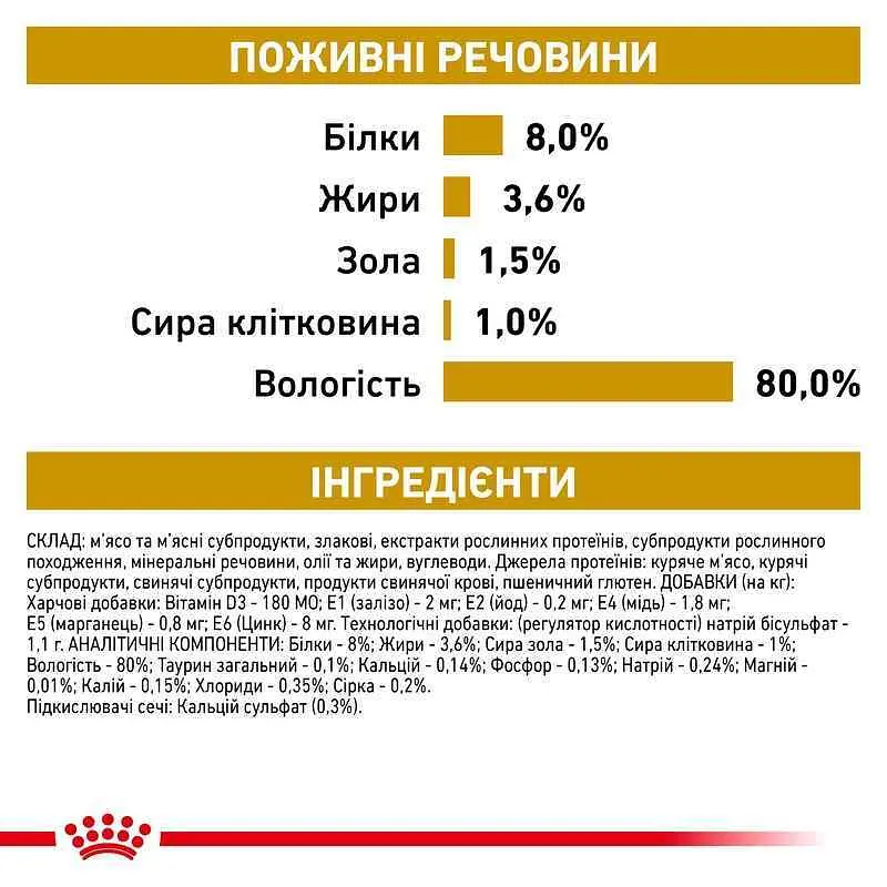 Вологий дієтичний корм Royal Canin Urinary S/O Moderate Calorie для собак схильних до набору зайвої ваги при захворюваннях нижніх сечовивідних шляхів, 100 г (12770019) - фото 6