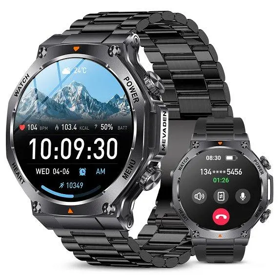 Годинник розумний наручний UWatch Smart Mevaden Ultra Steel 2 ремінця Чорний (2710066755) - фото 2