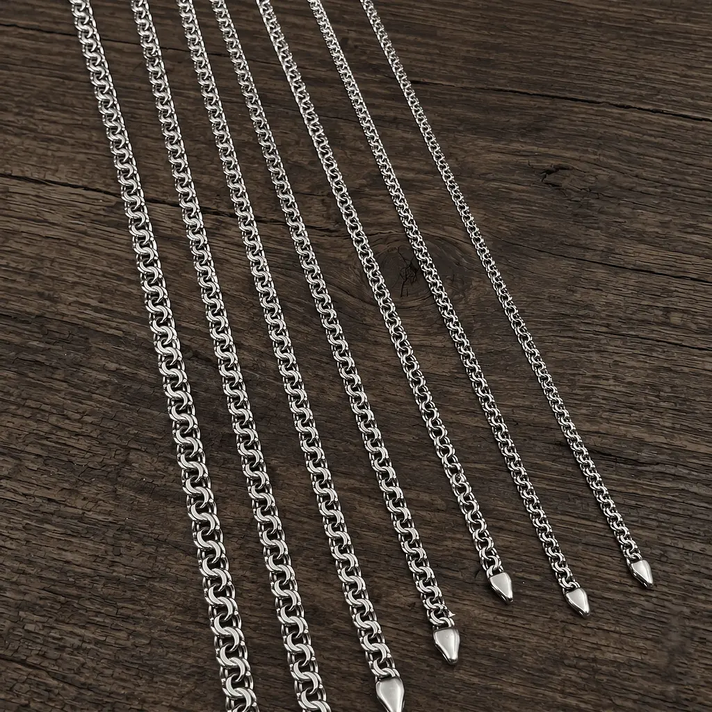 Срібний ланцюг Класичний Бісмарк (1017.1) 55 - фото 6
