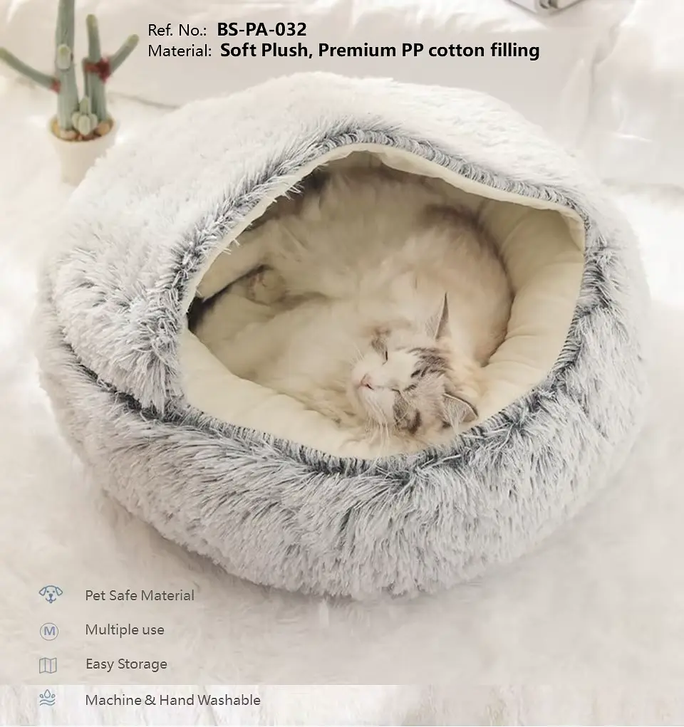 Плюшева лежанка Люпосанчик Green Plush Pet Bed для котів та собак d 120 см - фото 2