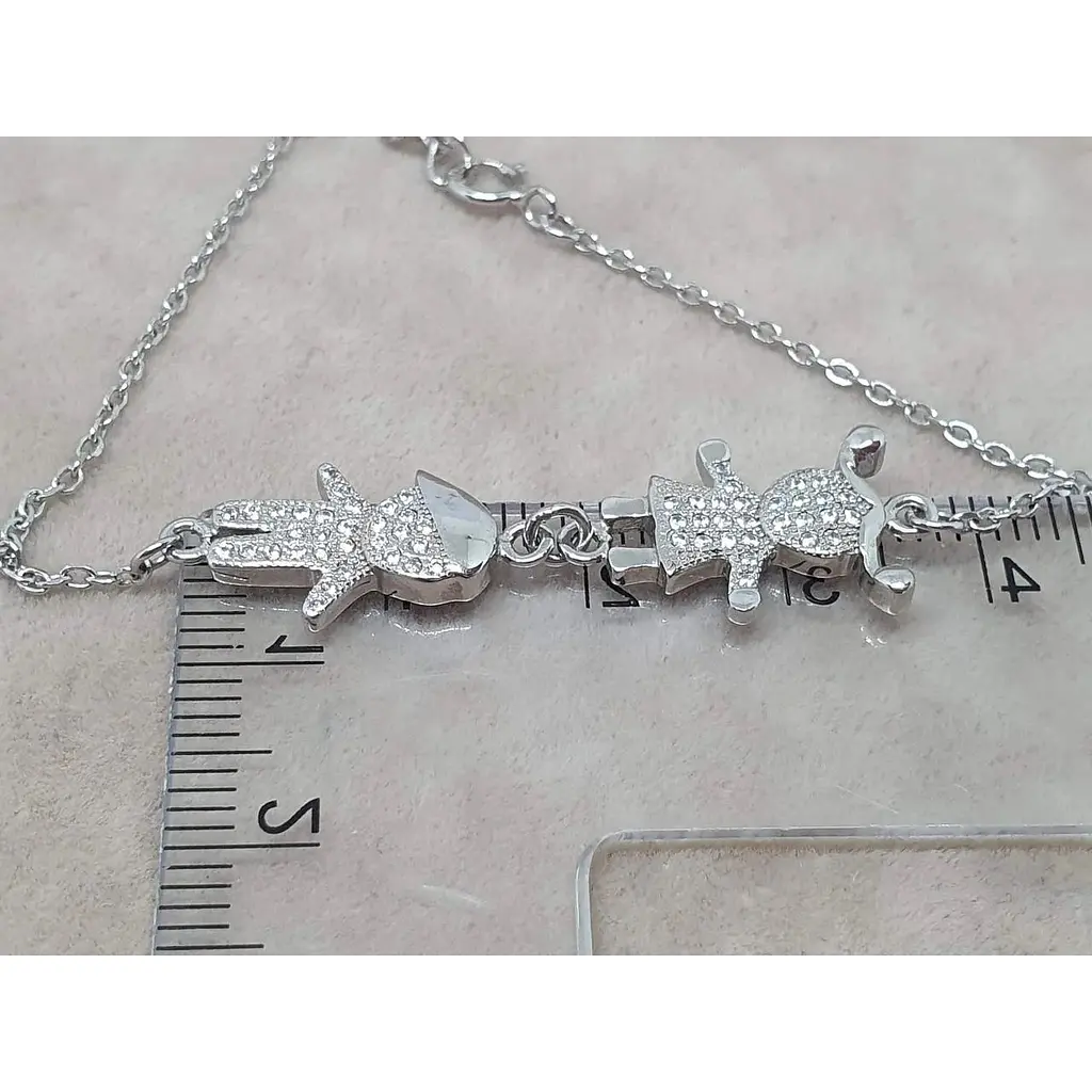 Срібний браслет TOP Silver Солодка парочка з фіанітами. 550152Б - фото 3