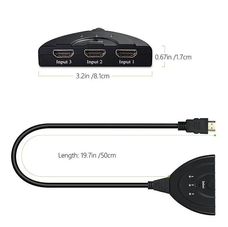 HDMI світч-подовжувач 3x1 Voltronic XC20 Switch 1080p - фото 4