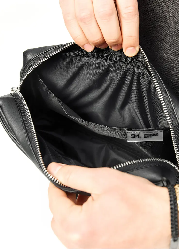 Чоловіча сумка бананка Sambag Harvi чорна 24 × 16 × 6 см (88213001m) - фото 6