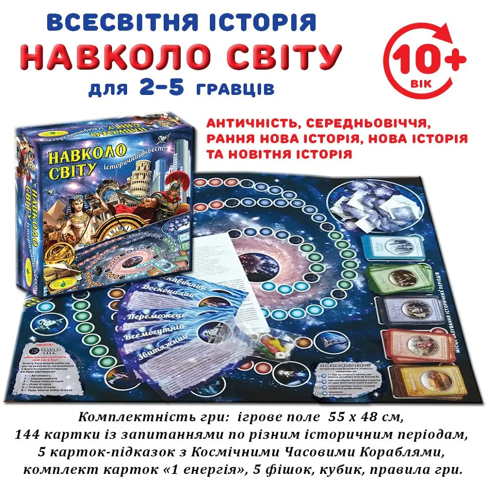 Настільна гра "Навколо світу" 82296 історичний квест - фото 6