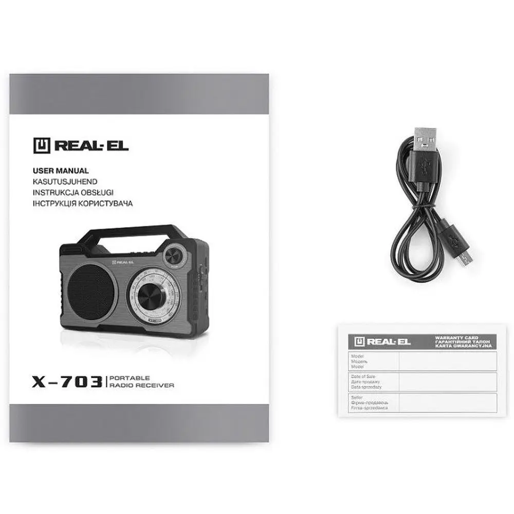 Радиоприемник портативный REAL-EL X703 Black - фото 7