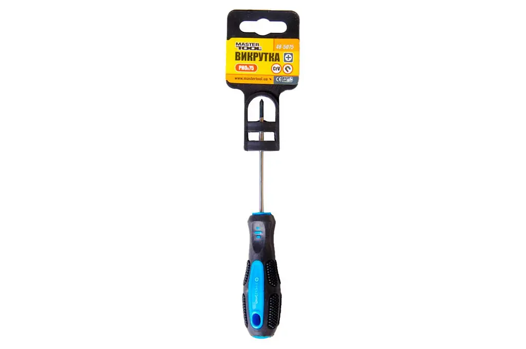 Отвертка крестообразная крестовая Mastertool PH0 х 75 мм 48-5075 - фото 2