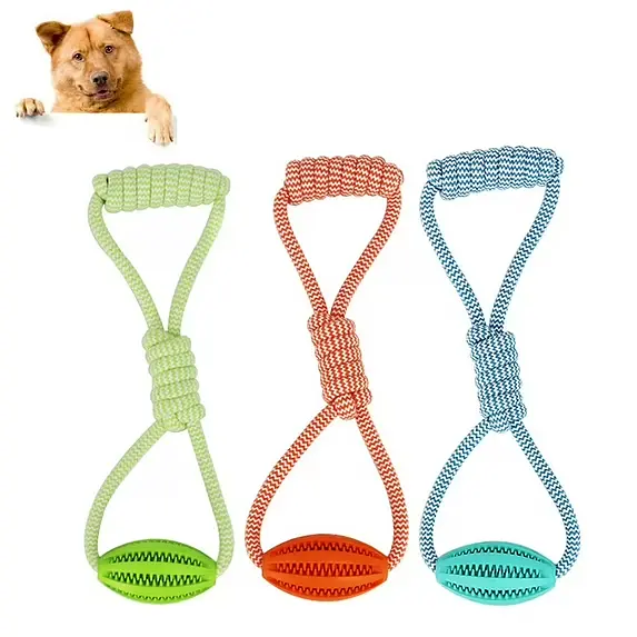 Інтерактивна іграшка для собак Derby Dog Rope Toy with Ball and Handle - фото 5