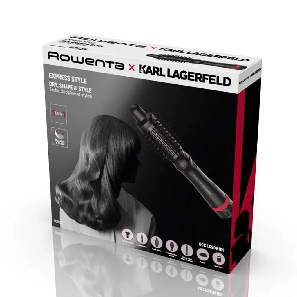 Фен-щітка Rowenta Karl Lagerfeld Express Style CF635LF0 чорний - фото 5